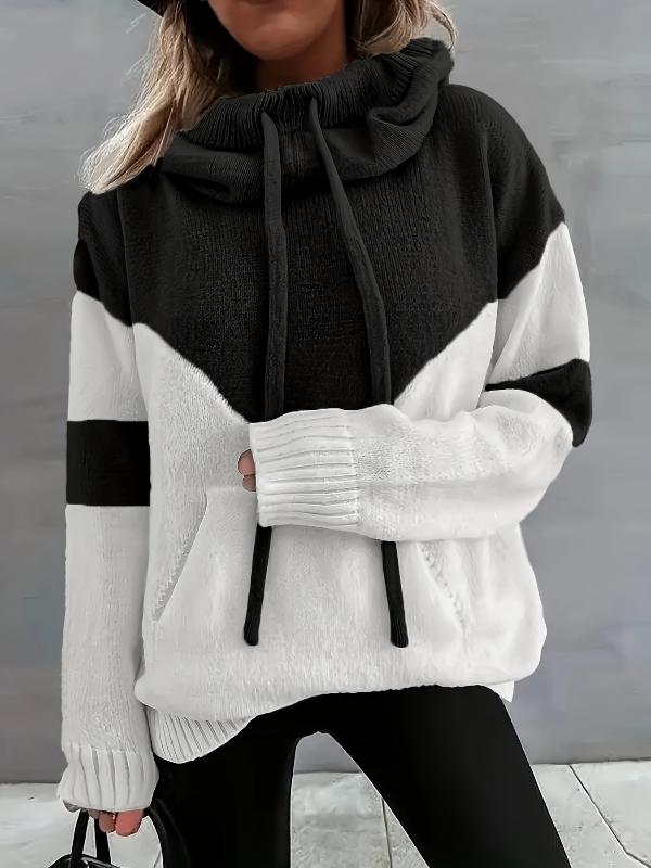 Trisha | Color block drawstring hoodie