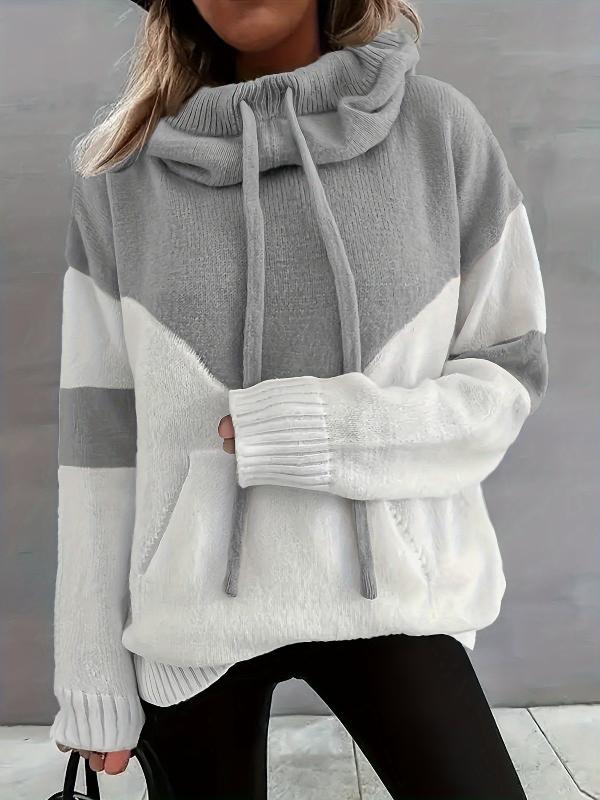 Trisha | Color block drawstring hoodie