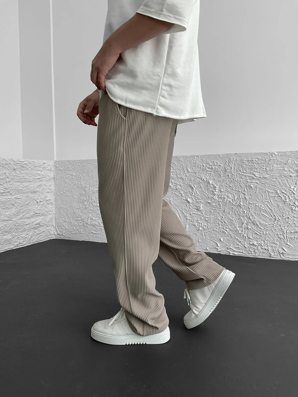 François™ - Comfortable Ribbed Spandex Trousers