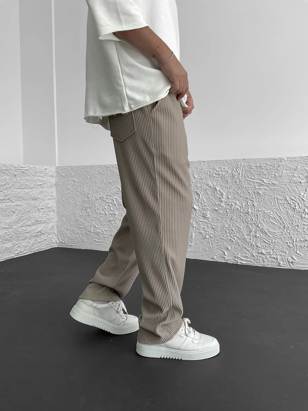 François™ - Comfortable Ribbed Spandex Trousers