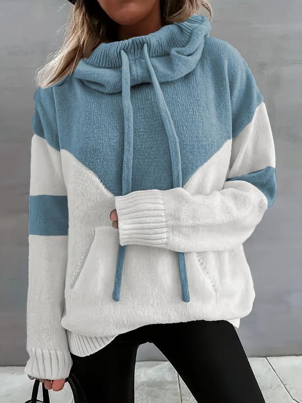 Trisha | Color block drawstring hoodie