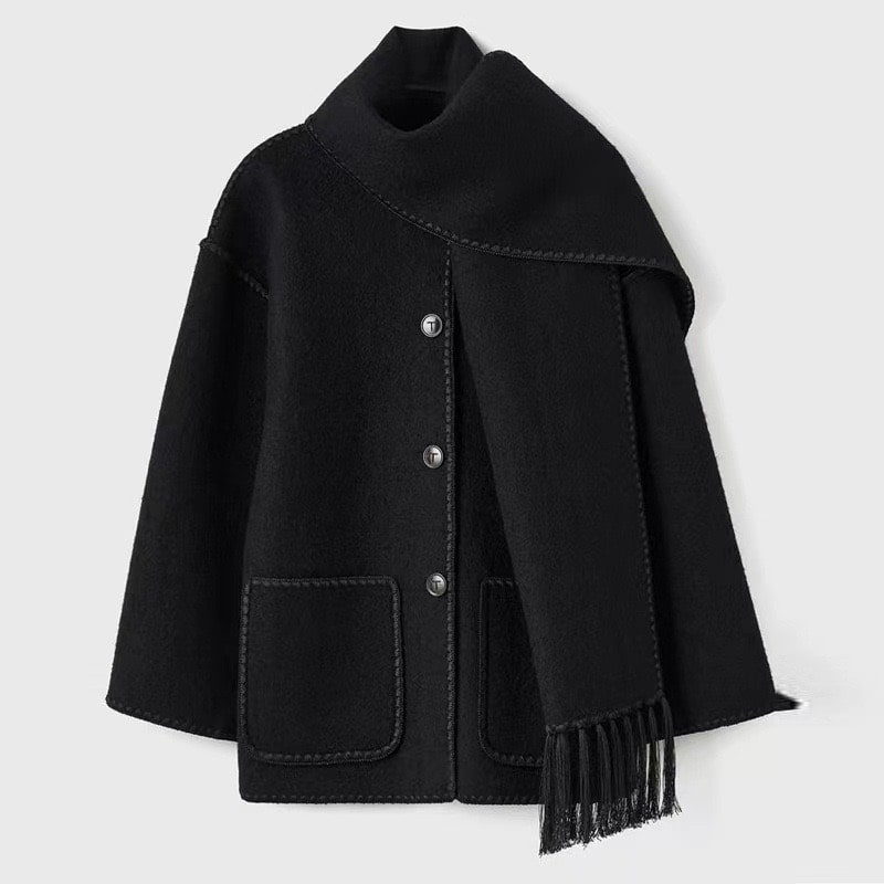 VIONA | COMFORTABLE WOOL MANTLE JACKET