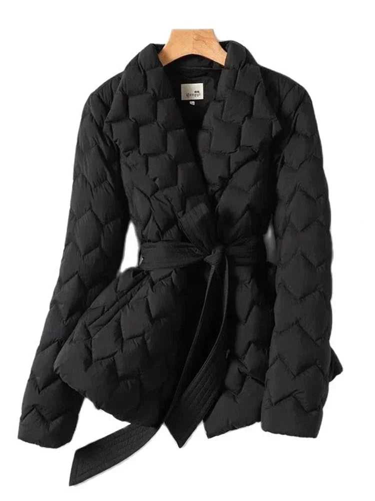 SUZAN | ELEGANT DOWN COAT WITH BELT