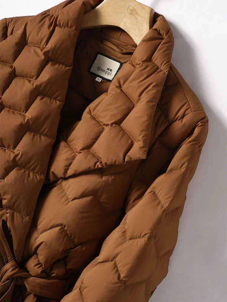 SUZAN | ELEGANT DOWN COAT WITH BELT