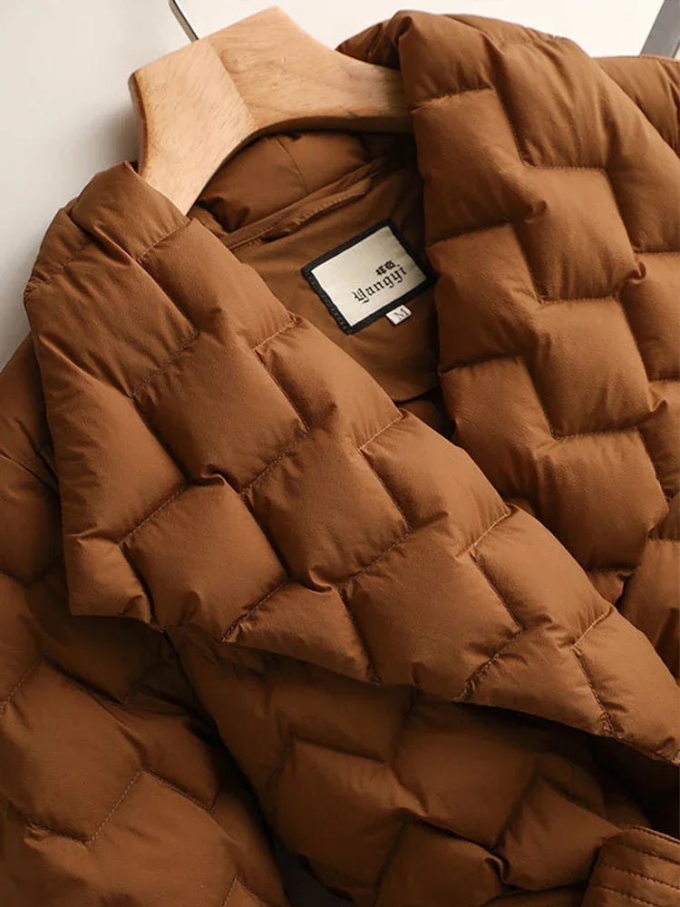 SUZAN | ELEGANT DOWN COAT WITH BELT