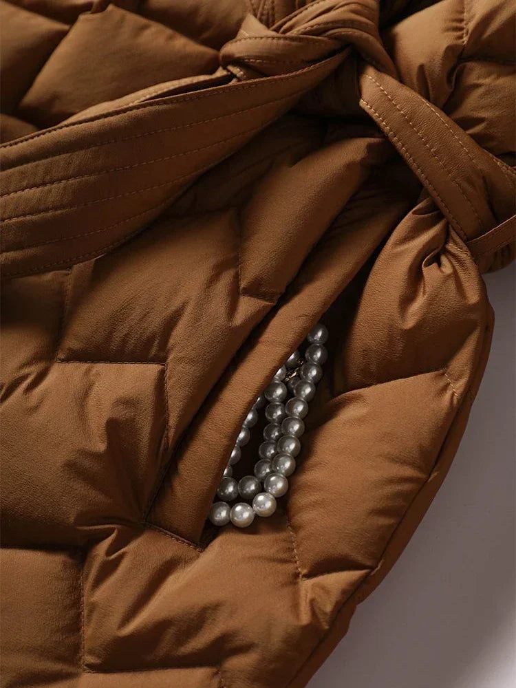 SUZAN | ELEGANT DOWN COAT WITH BELT