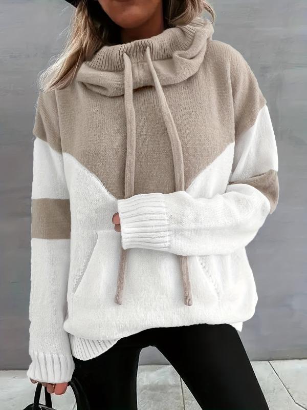 Trisha | Color block drawstring hoodie