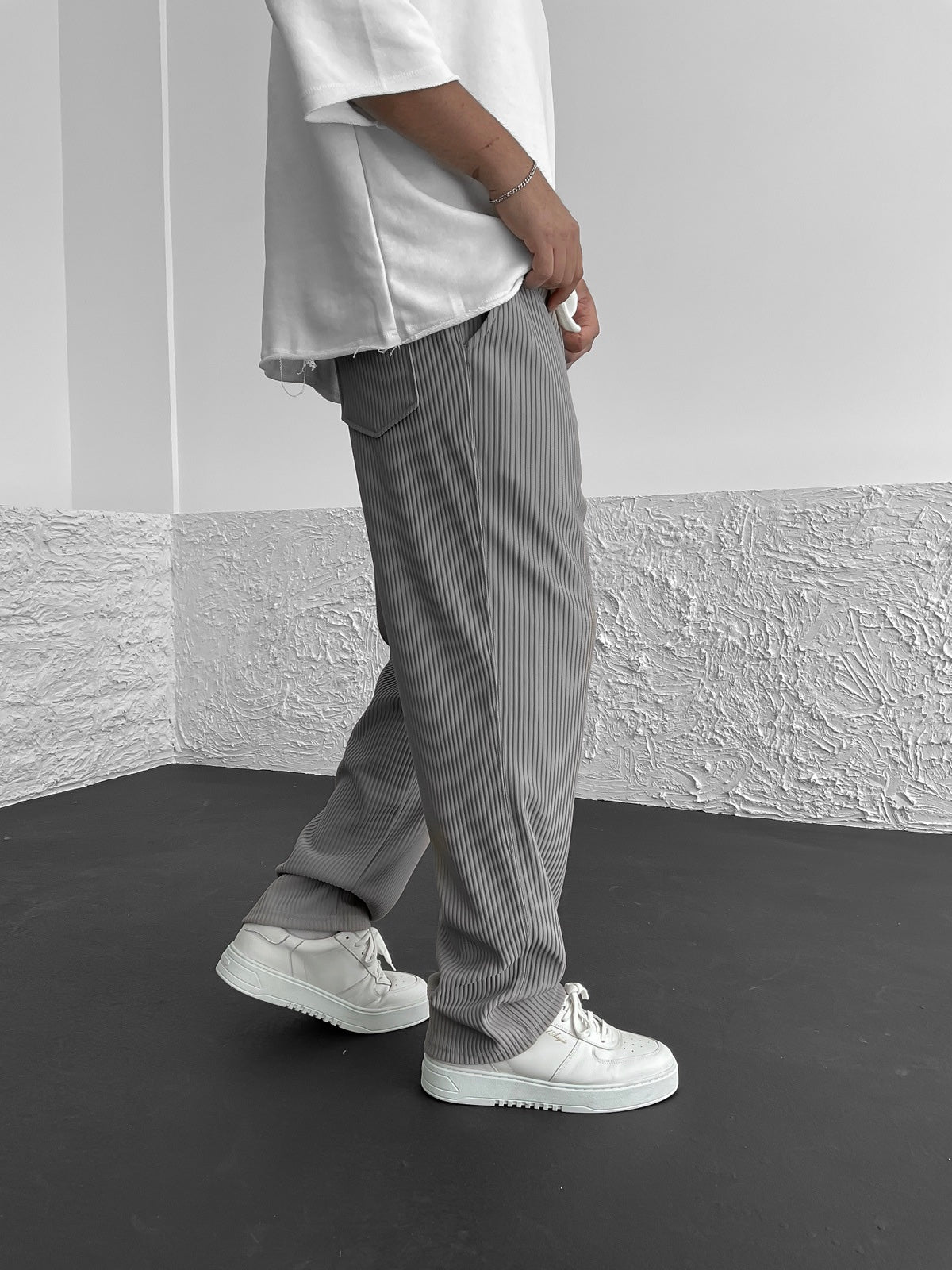François™ - Comfortable Ribbed Spandex Trousers