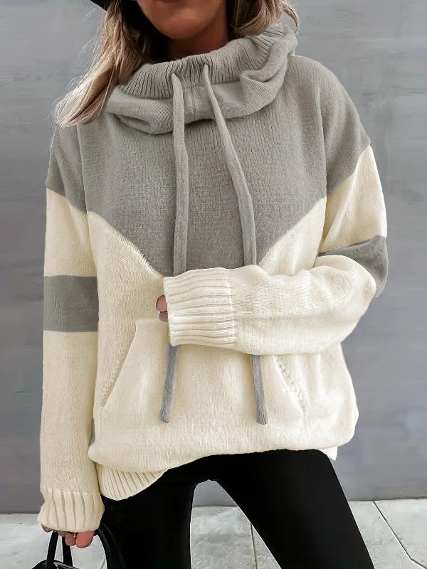 Trisha | Color block drawstring hoodie