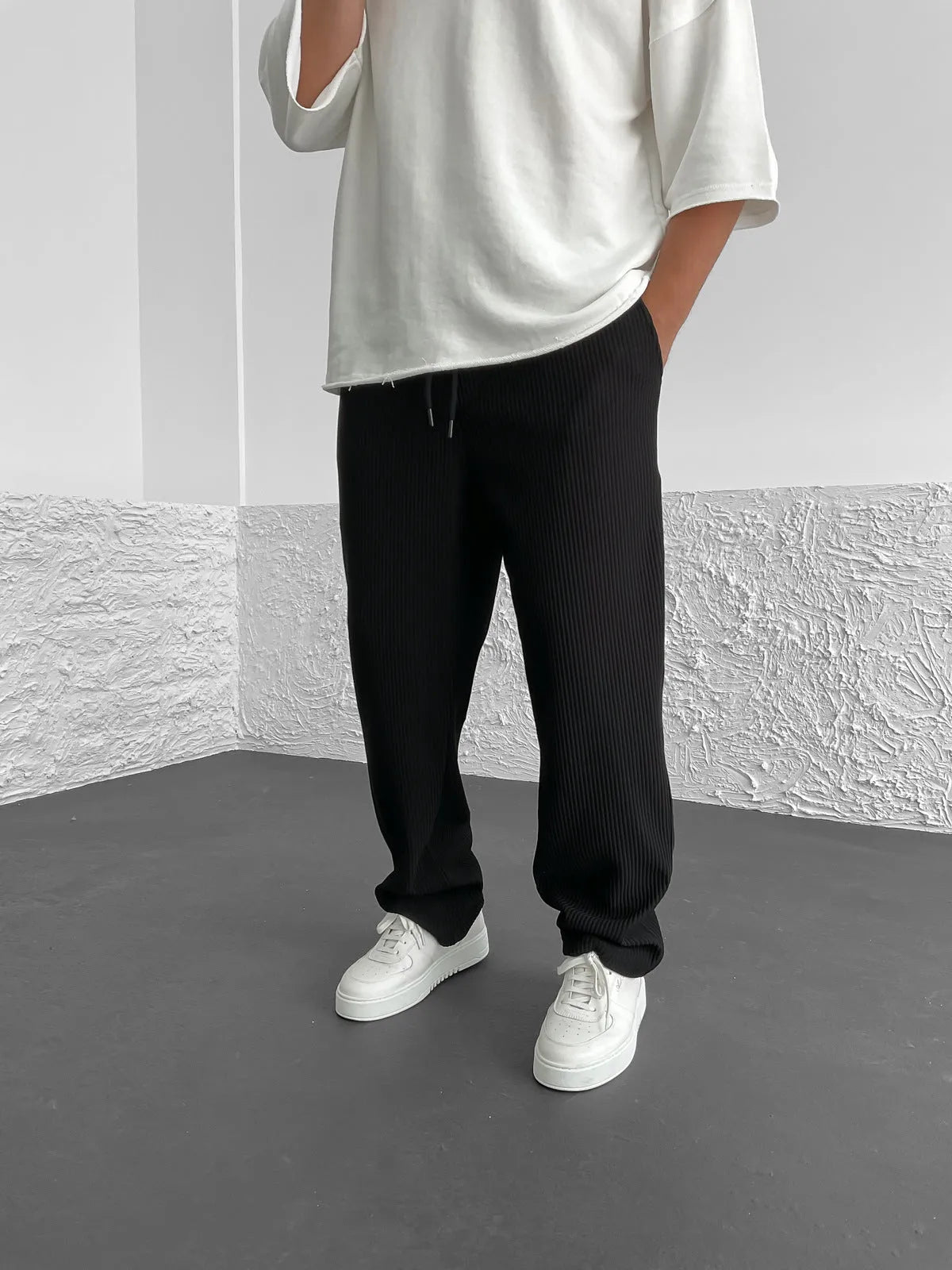 François™ - Comfortable Ribbed Spandex Trousers