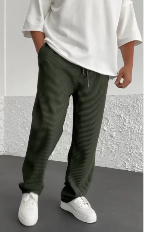 François™ - Comfortable Ribbed Spandex Trousers