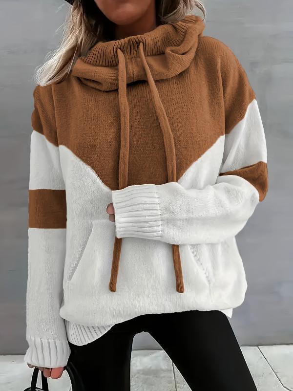 Trisha | Color block drawstring hoodie