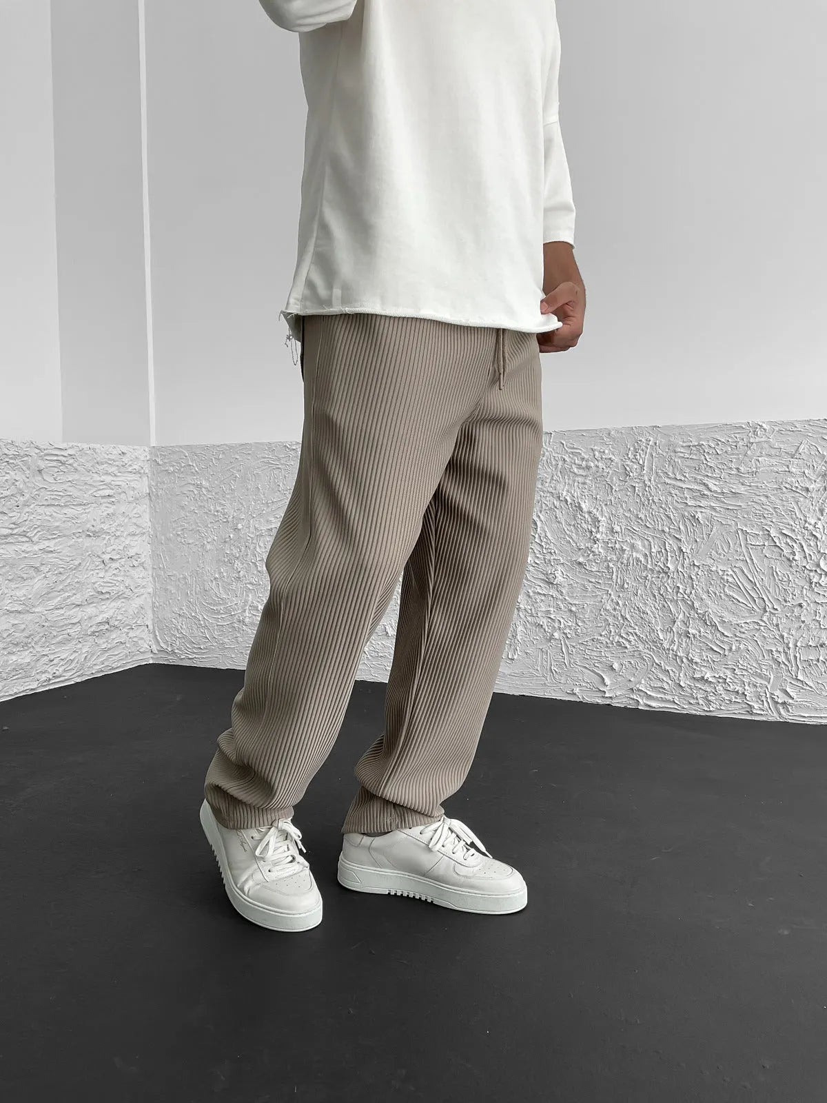 François™ - Comfortable Ribbed Spandex Trousers