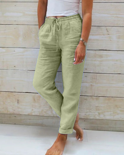 Victoria™ - Casual Cotton Elastic Waist Summer Trousers