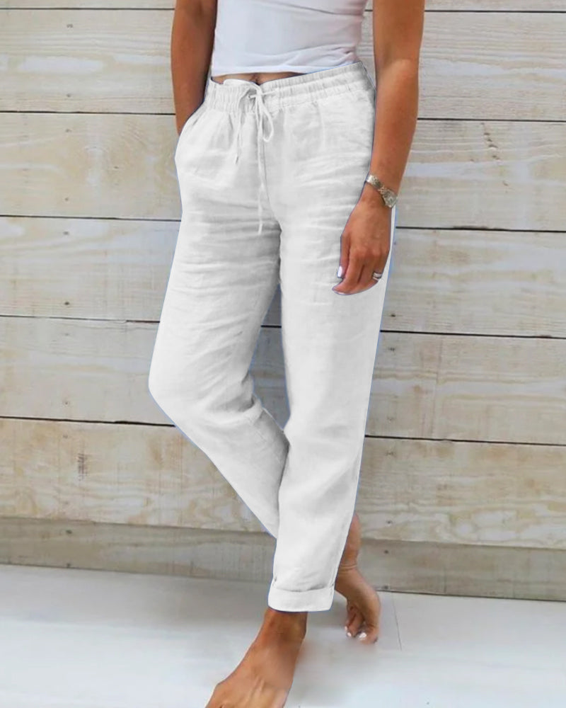 Victoria™ - Casual Cotton Elastic Waist Summer Trousers