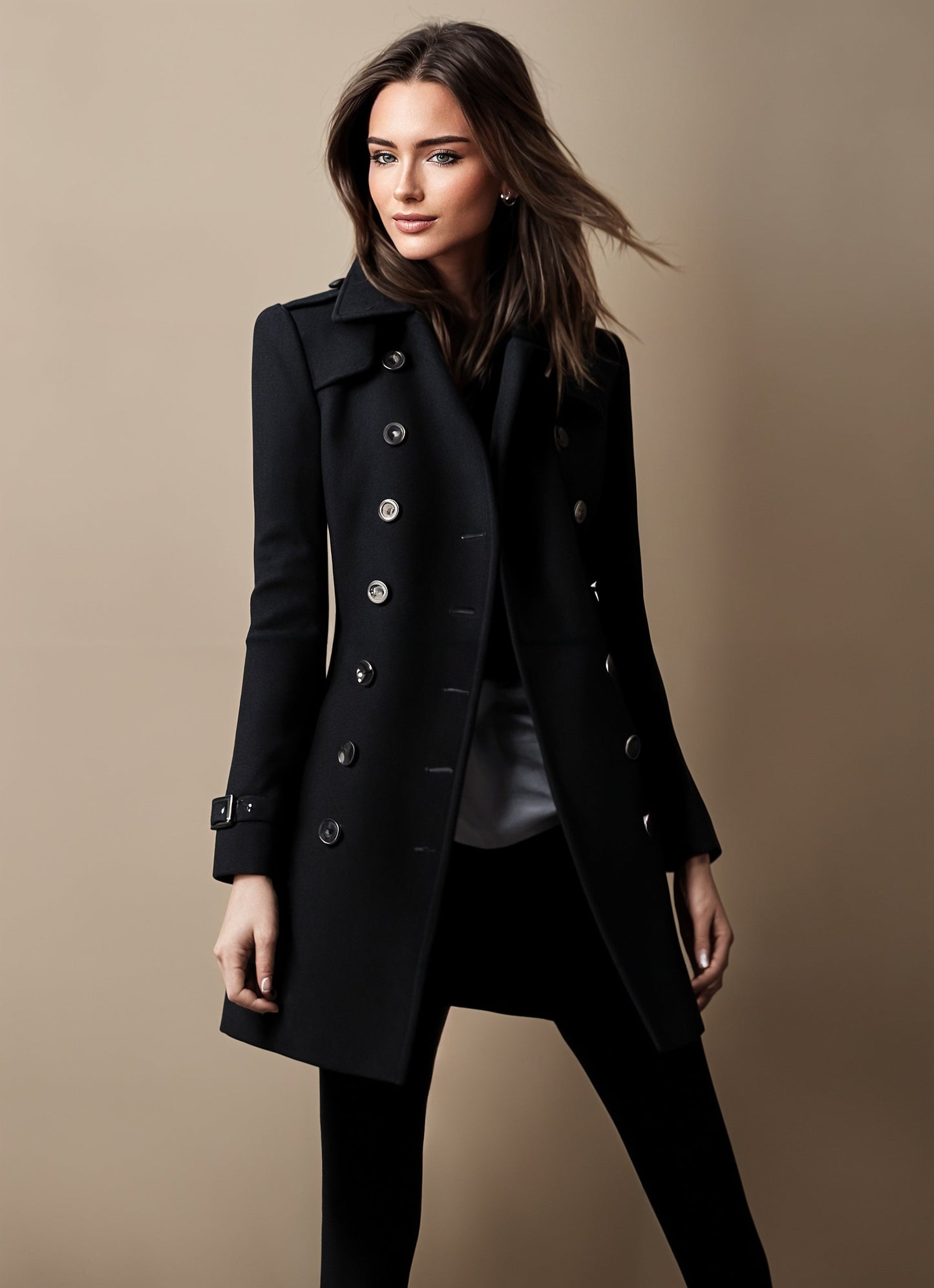 Linda® Double Breasted Trench Coat