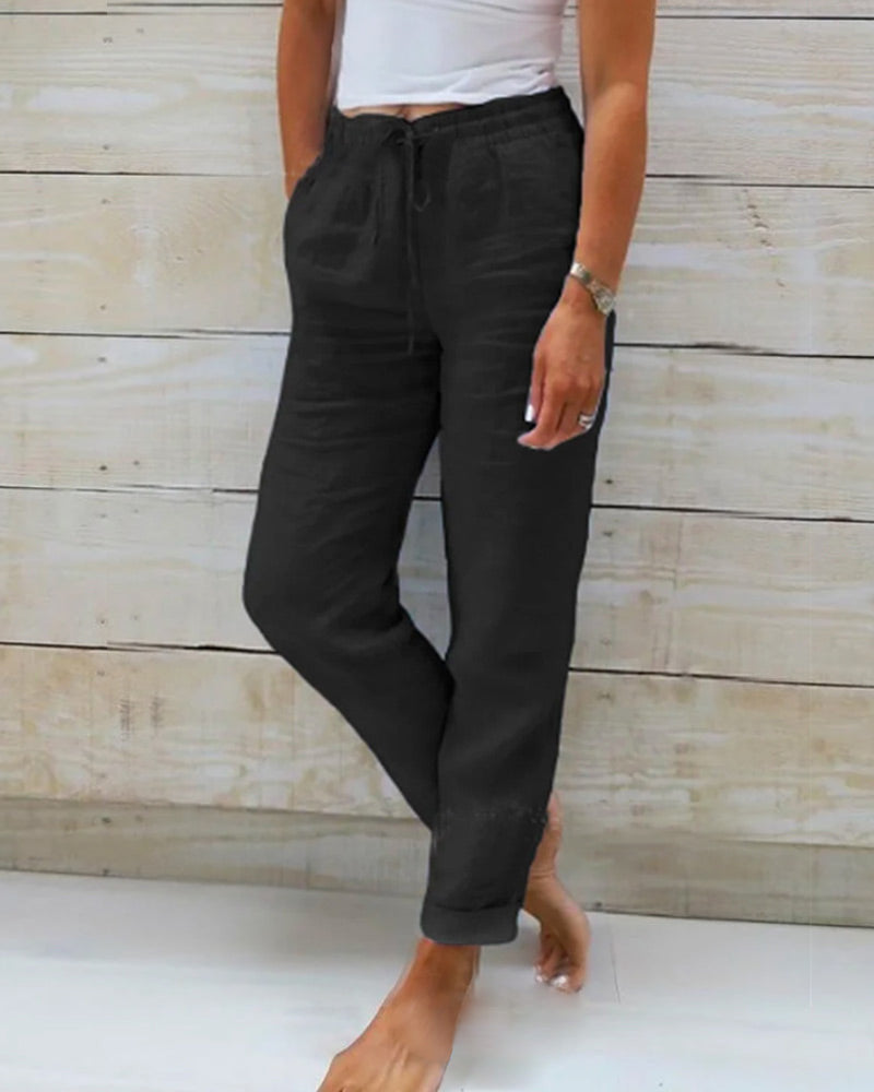 Victoria™ - Casual Cotton Elastic Waist Summer Trousers