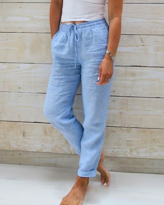 Victoria™ - Casual Cotton Elastic Waist Summer Trousers