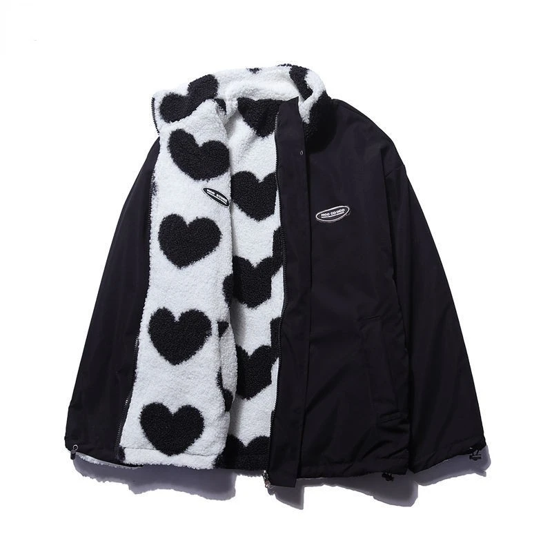 Hannah | Reversible Heart Fleece Jacket