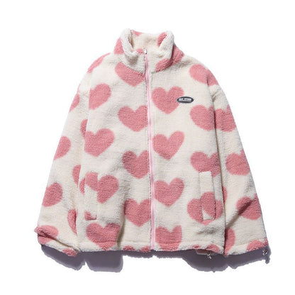 Hannah | Reversible Heart Fleece Jacket