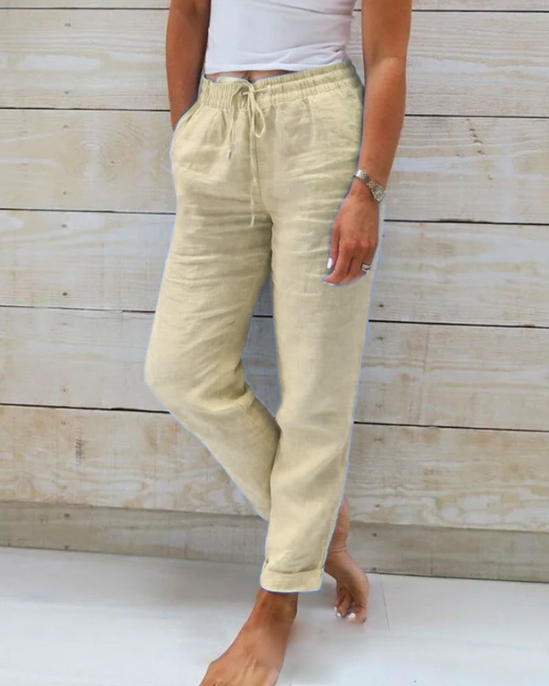 Victoria™ - Casual Cotton Elastic Waist Summer Trousers