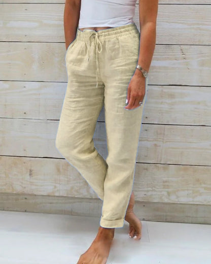Victoria™ - Casual Cotton Elastic Waist Summer Trousers