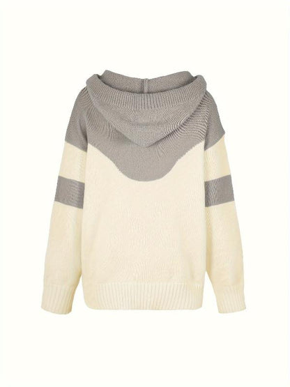 Trisha | Color block drawstring hoodie