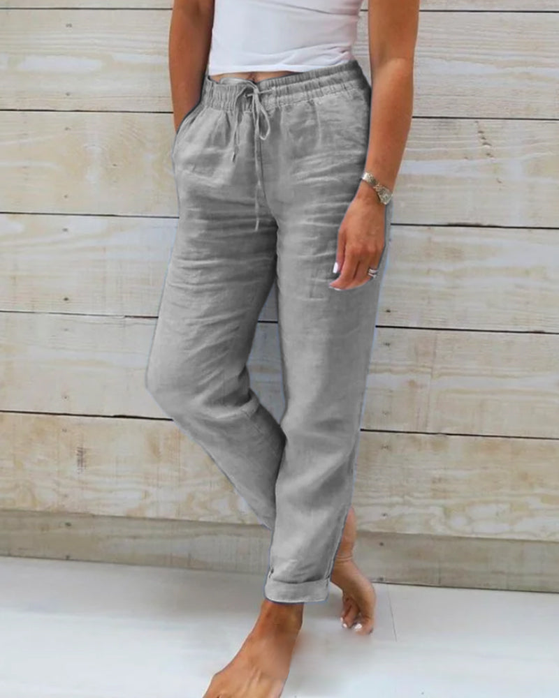 Victoria™ - Casual Cotton Elastic Waist Summer Trousers