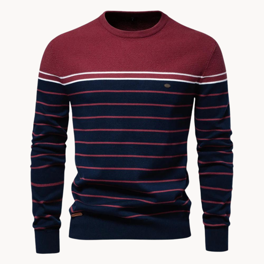 Atlantic Stripe Cotton Sweater