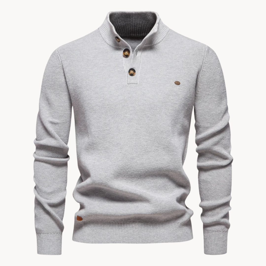 Ashton Button Mockneck Sweater