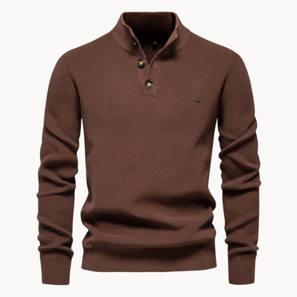 Ashton Button Mockneck Sweater