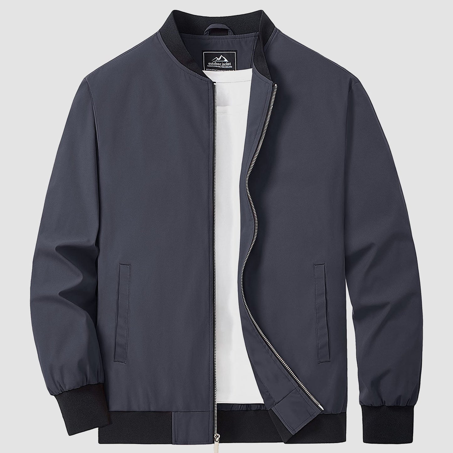 Mitch - Plain-coloured Bomber Jacket for Men