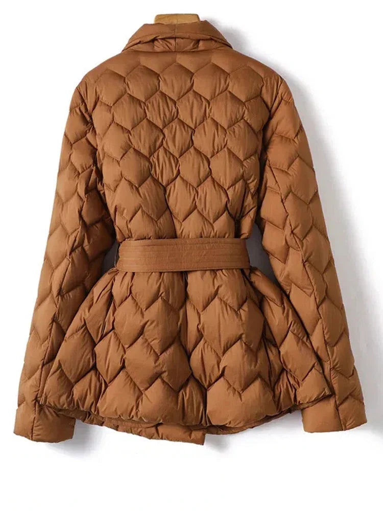 SUZAN | ELEGANT DOWN COAT WITH BELT