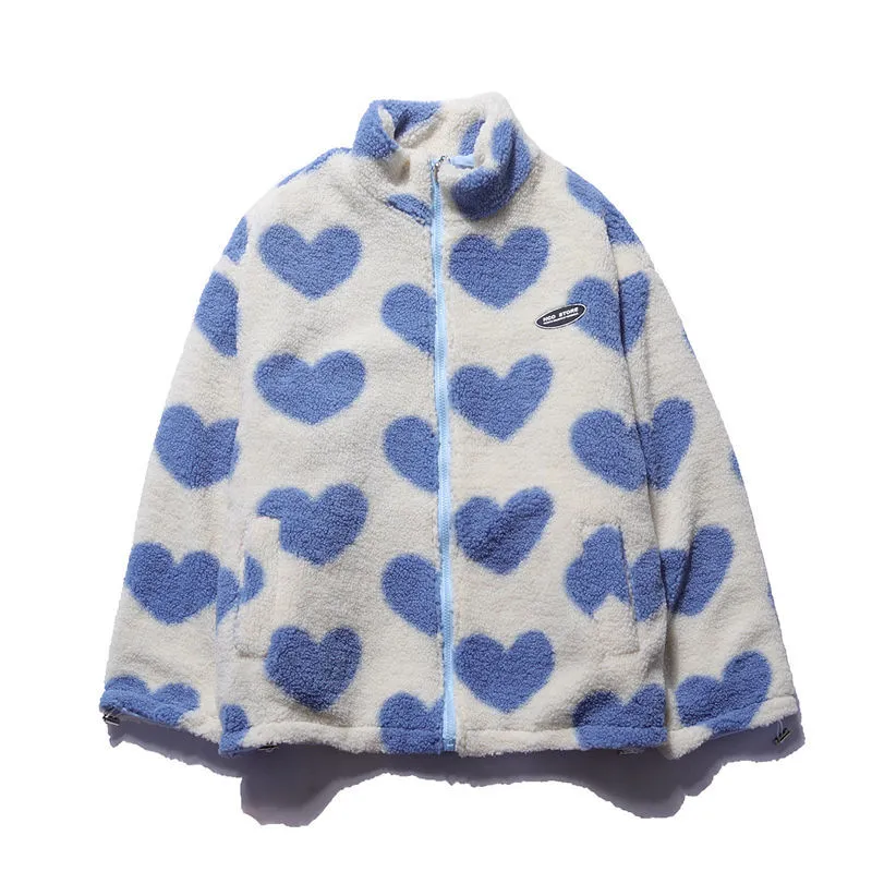 Hannah | Reversible Heart Fleece Jacket