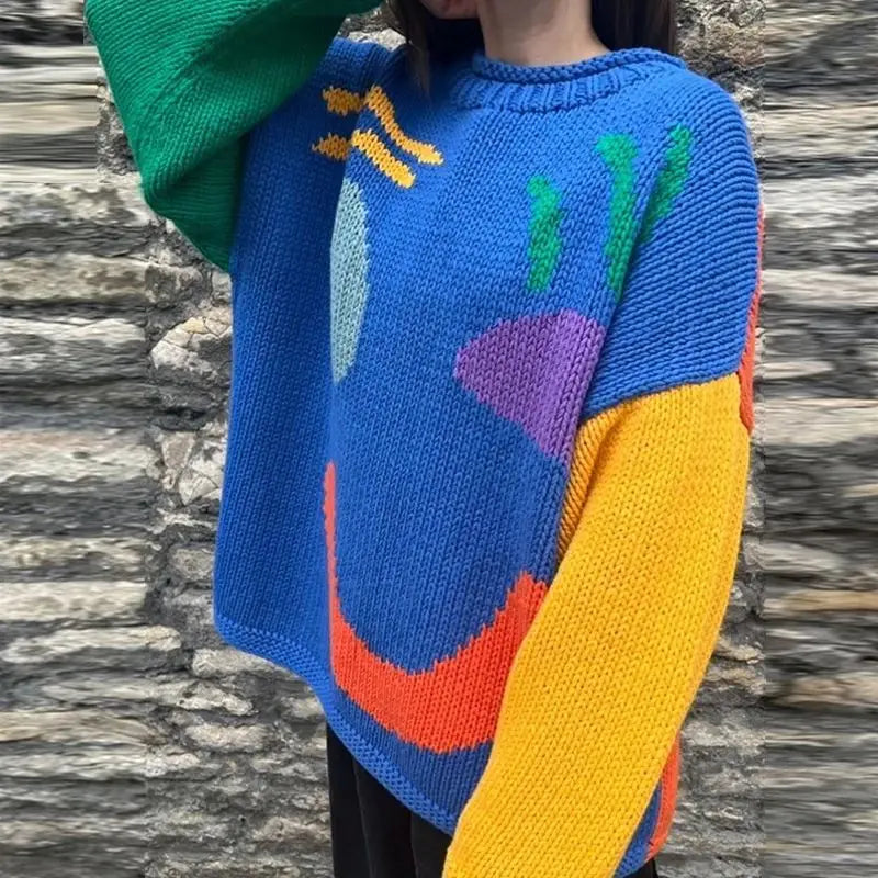 Oversized colorful sweater best sale