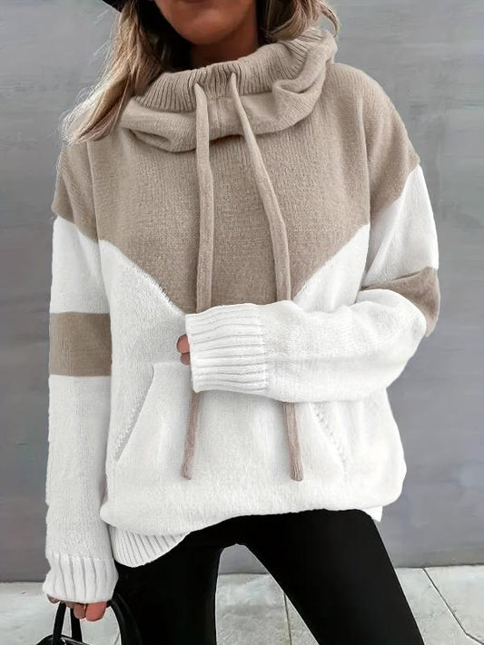 Trisha | Color block drawstring hoodie