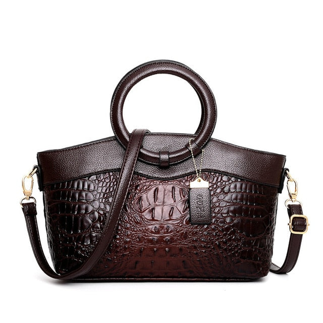 Sophia™ - Stylish Leather Croco Bag With Handmade Details